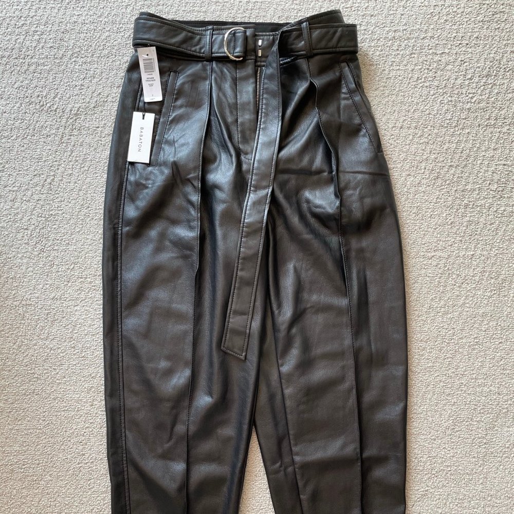 Aritzia | Black Babaton Vegan Leather Trouser (2)
